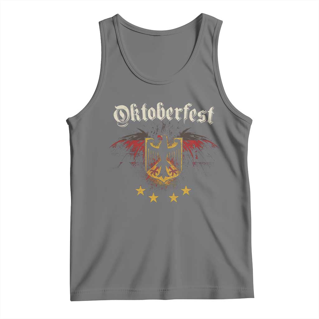 Oktoberfest German Drinking Festival Tank Top Bundesadler Coat of Arms Star TS11 Black Heather Print Your Wear