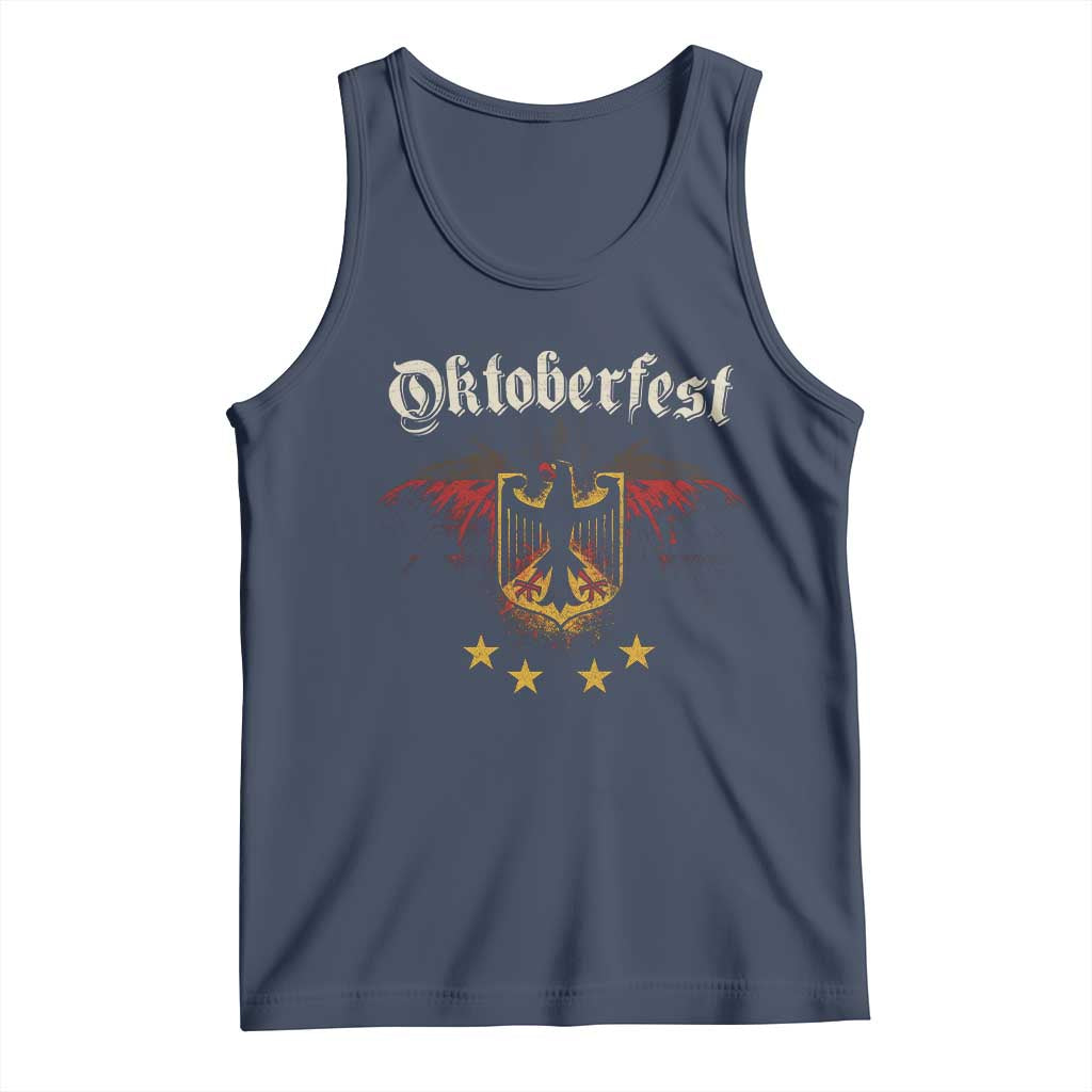 Oktoberfest German Drinking Festival Tank Top Bundesadler Coat of Arms Star TS11 Navy Print Your Wear