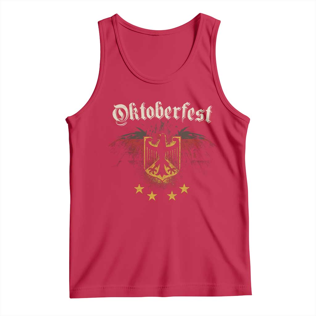 Oktoberfest German Drinking Festival Tank Top Bundesadler Coat of Arms Star TS11 Red Print Your Wear