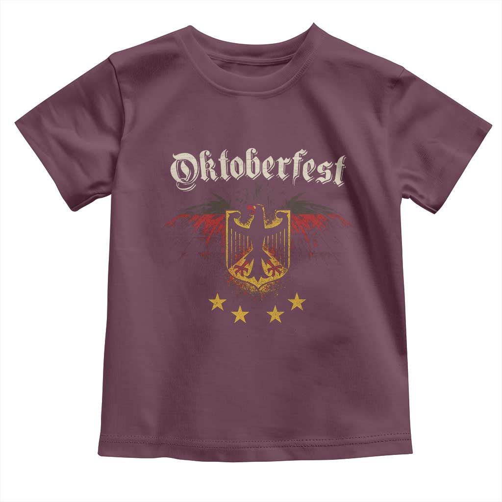 Oktoberfest German Drinking Festival Toddler T Shirt Bundesadler Coat of Arms Star TS11 Maroon Print Your Wear