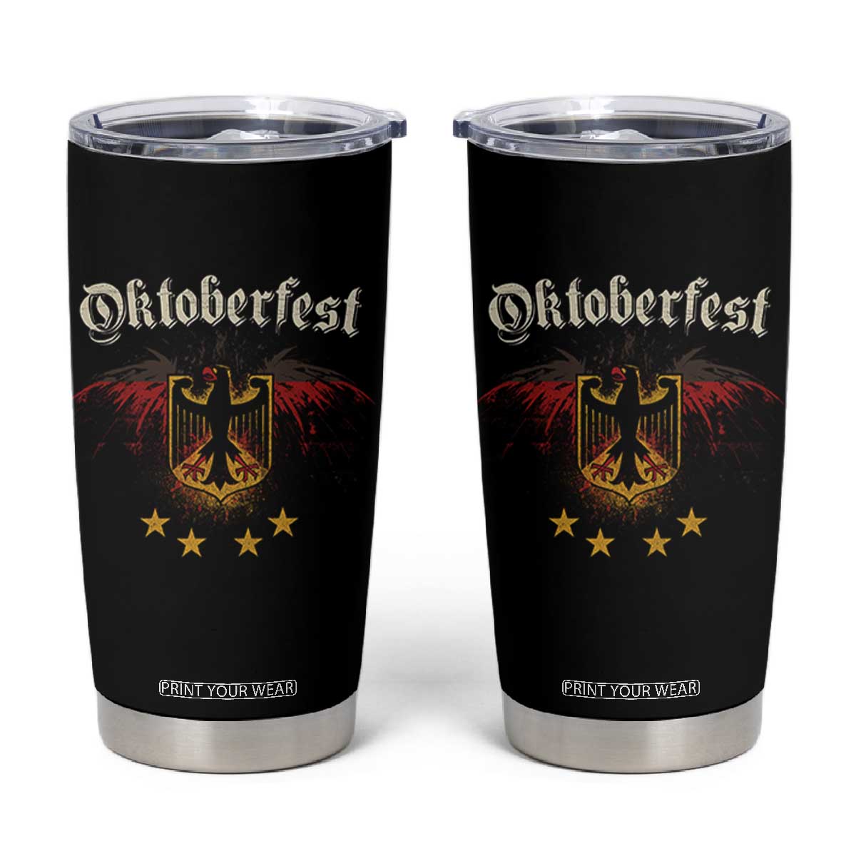 Oktoberfest German Drinking Festival Tumbler Cup Bundesadler Coat of Arms Star TS11 Black Print Your Wear