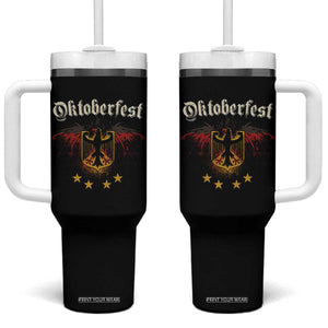Oktoberfest German Drinking Festival Tumbler With Handle Bundesadler Coat of Arms Star TS11 One Size: 40 oz Black Print Your Wear