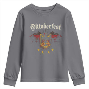 Oktoberfest German Drinking Festival Youth Sweatshirt Bundesadler Coat of Arms Star TS11 Charcoal Print Your Wear