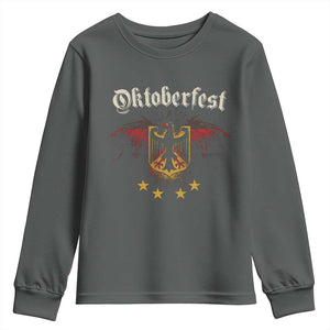 Oktoberfest German Drinking Festival Youth Sweatshirt Bundesadler Coat of Arms Star TS11 Dark Heather Print Your Wear
