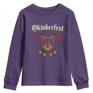 Oktoberfest German Drinking Festival Youth Sweatshirt Bundesadler Coat of Arms Star TS11 Purple Print Your Wear