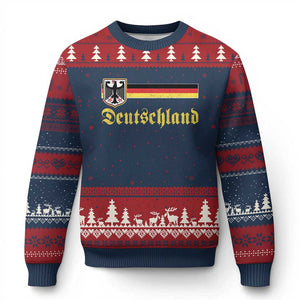 Deutschland German Heritage Pride Ugly Christmas Sweater Bundesadler Coat of Arms TS11 Navy Red Print Your Wear