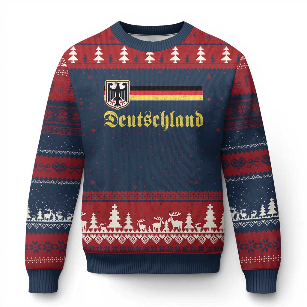 Deutschland German Heritage Pride Ugly Christmas Sweater Bundesadler Coat of Arms TS11 Navy Red Print Your Wear