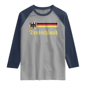 Deutschland German Heritage Pride Raglan Shirt Bundesadler Coat of Arms TS11 Sport Gray Navy Print Your Wear