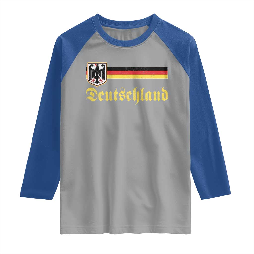 Deutschland German Heritage Pride Raglan Shirt Bundesadler Coat of Arms TS11 Sport Gray Royal Print Your Wear