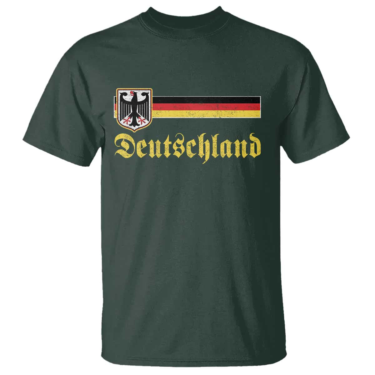 Deutschland German Heritage Pride T Shirt - Bundesadler Coat of Arms Graphic Tee TS11 Dark Forest Green Print Your Wear