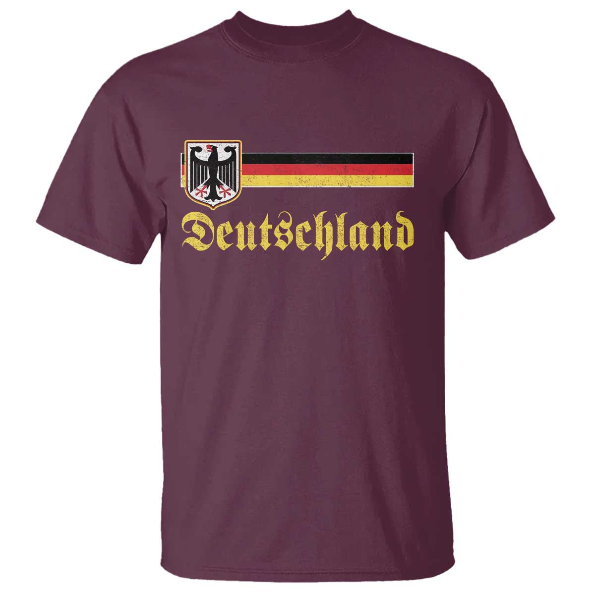 Deutschland German Heritage Pride T Shirt - Bundesadler Coat of Arms Graphic Tee TS11 Maroon Print Your Wear