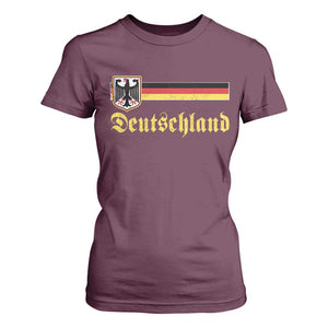 Deutschland German Heritage Pride T Shirt For Women Bundesadler Coat of Arms TS11 Maroon Print Your Wear
