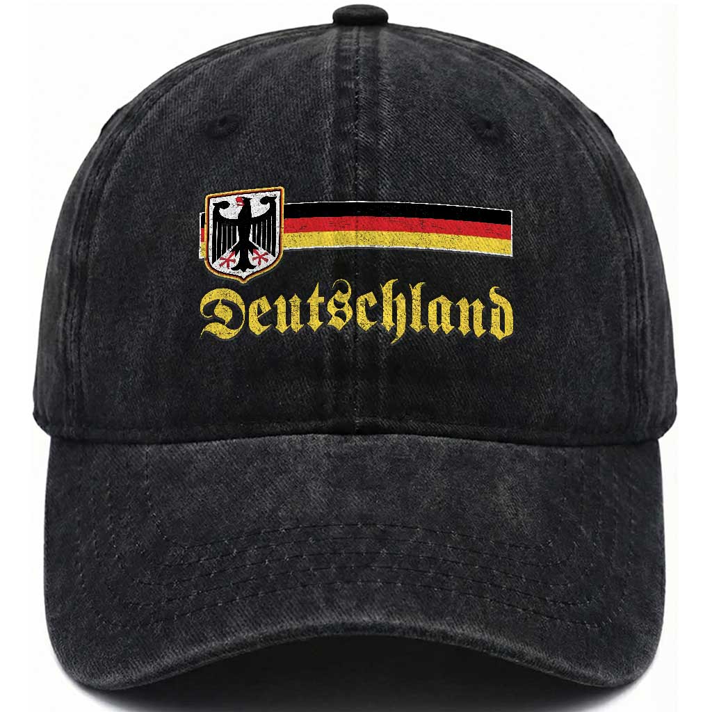 Deutschland German Heritage Pride Washed Cotton Baseball Cap Bundesadler Coat of Arms TS11 Print Your Wear