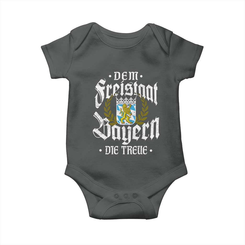 Bayern Bavaria German Baby Onesie Dem Freistaat Bayern Die Treue TS11 Dark Heather Print Your Wear