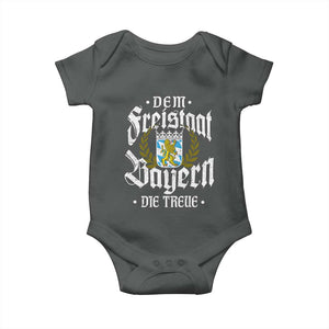 Bayern Bavaria German Baby Onesie Dem Freistaat Bayern Die Treue TS11 Dark Heather Print Your Wear