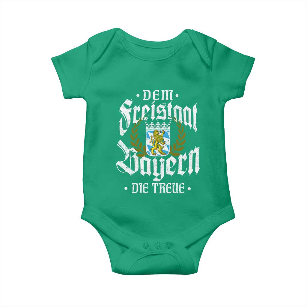 Bayern Bavaria German Baby Onesie Dem Freistaat Bayern Die Treue TS11 Irish Green Print Your Wear