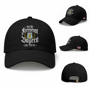 Bayern Bavaria German Baseball Cap Dem Freistaat Bayern Die Treue TS11 Baseball Cap Universal Fit Black Print Your Wear