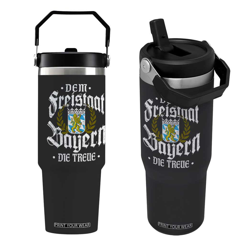 Bayern Bavaria German Flip Straw Tumbler Dem Freistaat Bayern Die Treue TS11 One Size: 30 oz Black Print Your Wear