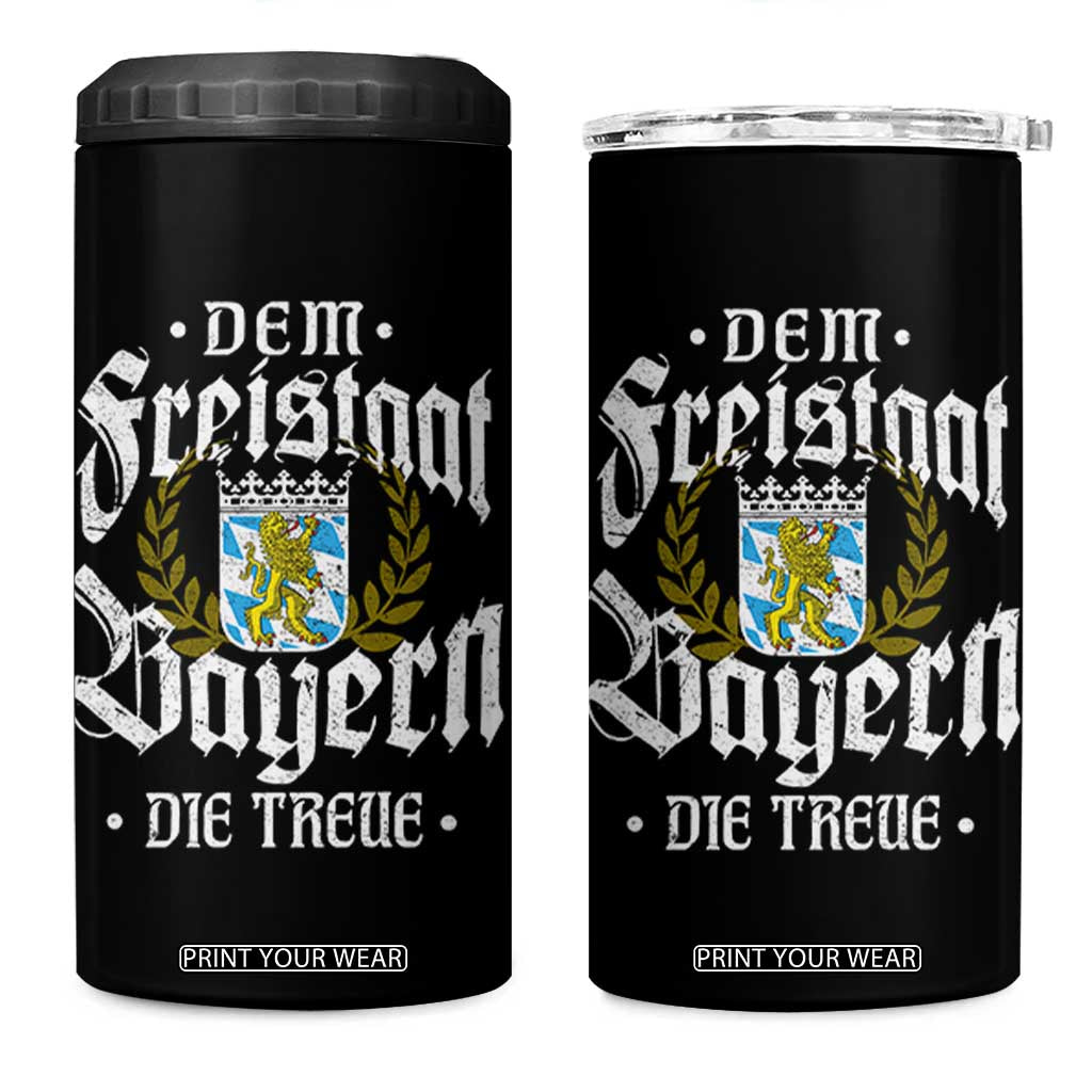Bayern Bavaria German 4 in 1 Can Cooler Tumbler Dem Freistaat Bayern Die Treue TS11 One Size: 16 oz Black Print Your Wear