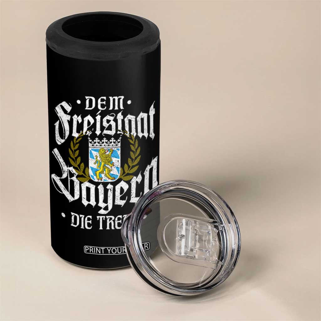 Bayern Bavaria German 4 in 1 Can Cooler Tumbler Dem Freistaat Bayern Die Treue TS11 Print Your Wear