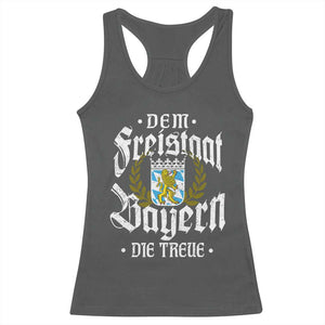 Bayern Bavaria German Racerback Tank Top Dem Freistaat Bayern Die Treue TS11 Dark Heather Print Your Wear