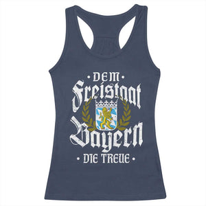 Bayern Bavaria German Racerback Tank Top Dem Freistaat Bayern Die Treue TS11 Navy Print Your Wear