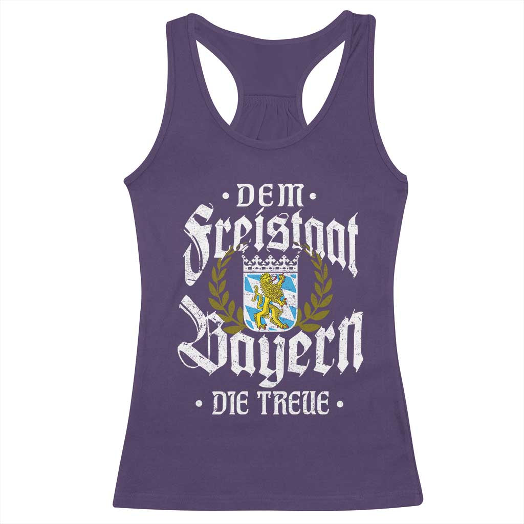 Bayern Bavaria German Racerback Tank Top Dem Freistaat Bayern Die Treue TS11 Purple Print Your Wear