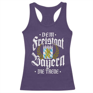 Bayern Bavaria German Racerback Tank Top Dem Freistaat Bayern Die Treue TS11 Purple Print Your Wear