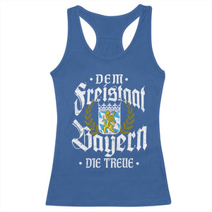 Bayern Bavaria German Racerback Tank Top Dem Freistaat Bayern Die Treue TS11 Royal Blue Print Your Wear