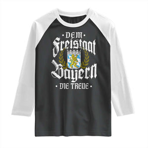 Bayern Bavaria German Raglan Shirt Dem Freistaat Bayern Die Treue TS11 Black White Print Your Wear