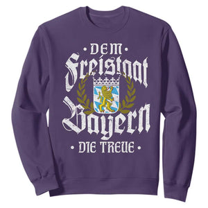 Bayern Bavaria German Sweatshirt Dem Freistaat Bayern Die Treue TS11 Purple Print Your Wear