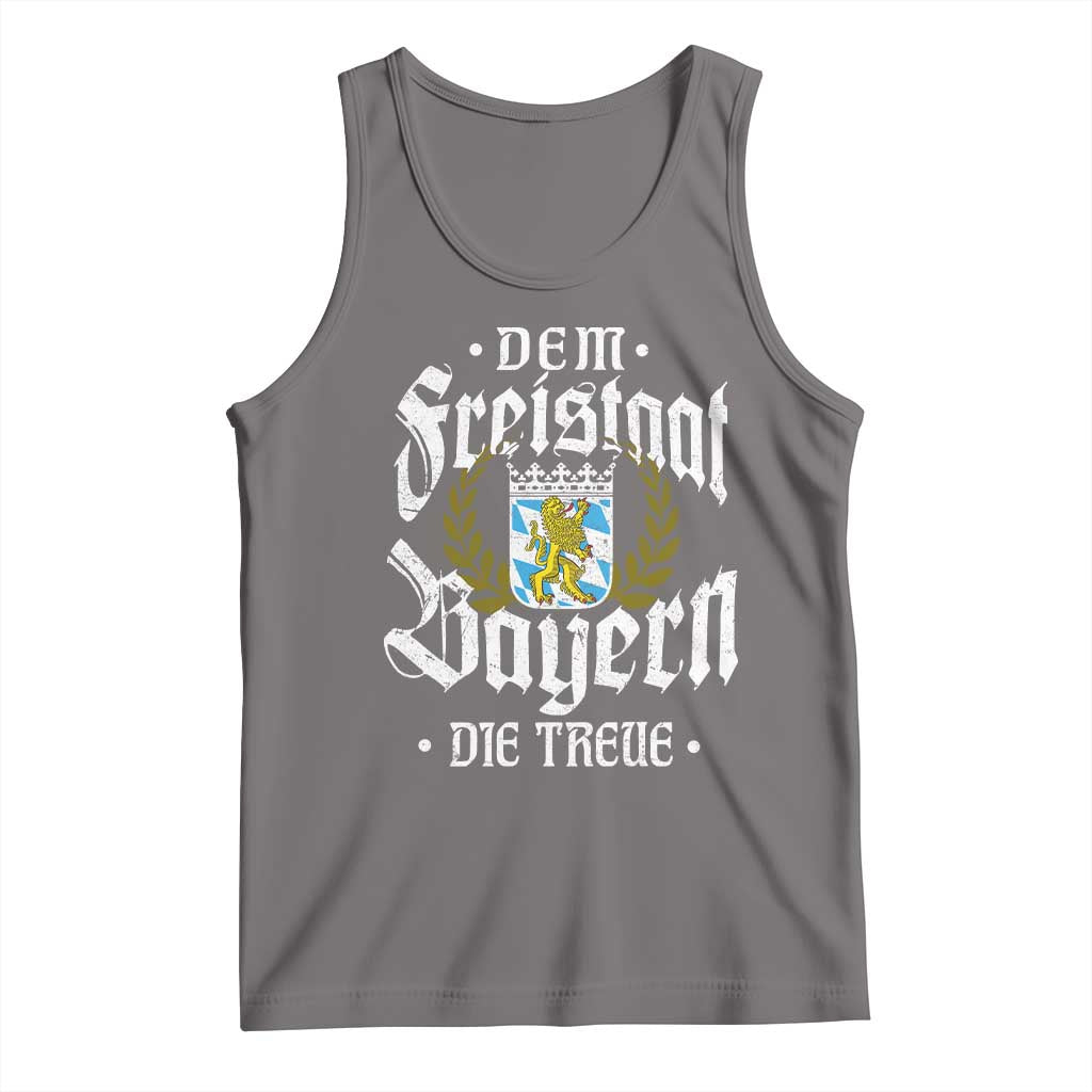 Bayern Bavaria German Tank Top Dem Freistaat Bayern Die Treue TS11 Deep Heather Print Your Wear
