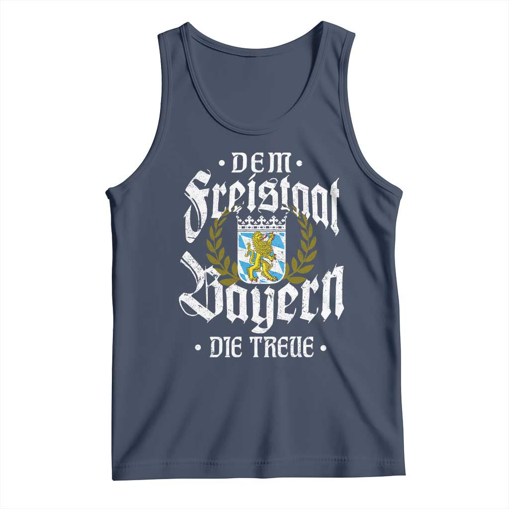 Bayern Bavaria German Tank Top Dem Freistaat Bayern Die Treue TS11 Navy Print Your Wear