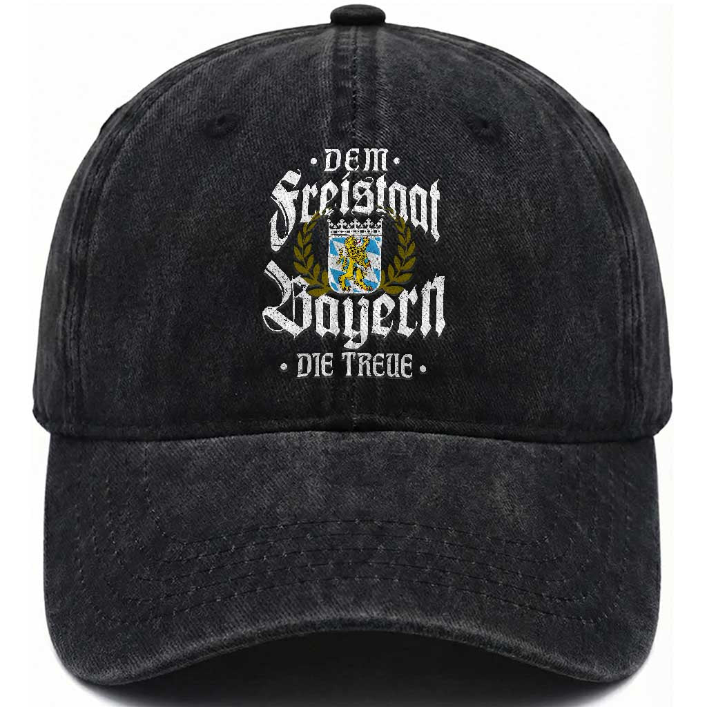Bayern Bavaria German Washed Cotton Baseball Cap Dem Freistaat Bayern Die Treue TS11 Print Your Wear