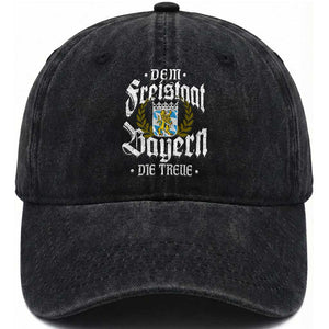 Bayern Bavaria German Washed Cotton Baseball Cap Dem Freistaat Bayern Die Treue TS11 Print Your Wear
