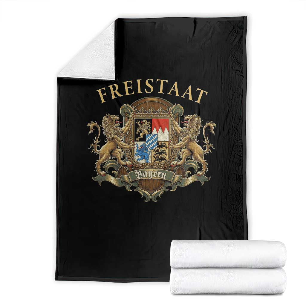 Bavarian Pride Throw Blanket Freistaat Bayern Golden Lion Coat Of Arms TS11 Black Print Your Wear