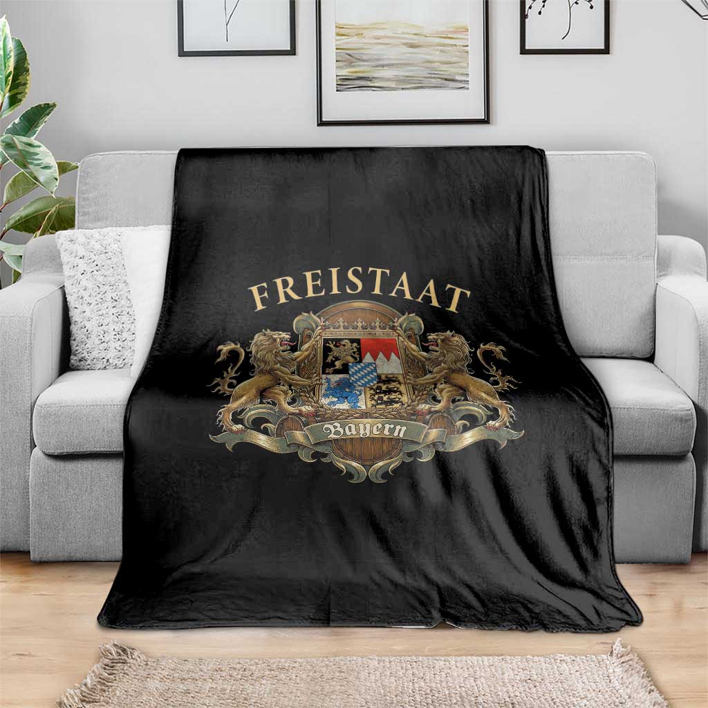 Bavarian Pride Throw Blanket Freistaat Bayern Golden Lion Coat Of Arms TS11 Print Your Wear