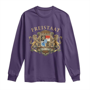 Bavarian Pride Long Sleeve Shirt Freistaat Bayern Golden Lion Coat Of Arms TS11 Purple Print Your Wear