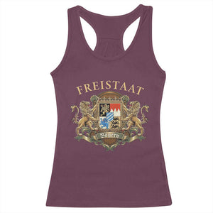 Bavarian Pride Racerback Tank Top Freistaat Bayern Golden Lion Coat Of Arms TS11 Maroon Print Your Wear