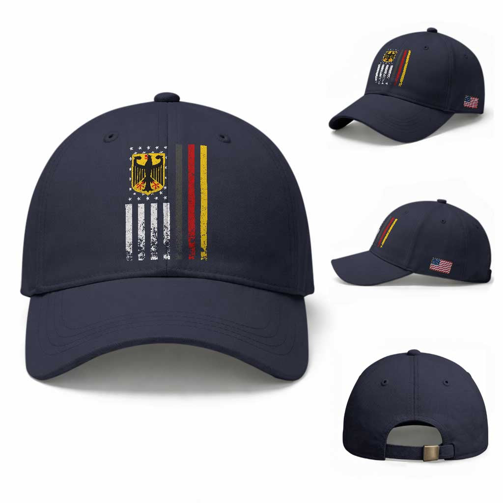Patriotic Bundesadler Vintage German American Flag Baseball Cap Germany Heritage Pride TS11 Baseball Cap Universal Fit Navy Print Your Wear