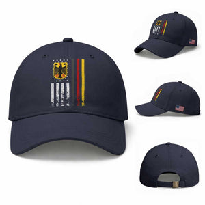 Patriotic Bundesadler Vintage German American Flag Baseball Cap Germany Heritage Pride TS11 Baseball Cap Universal Fit Navy Print Your Wear