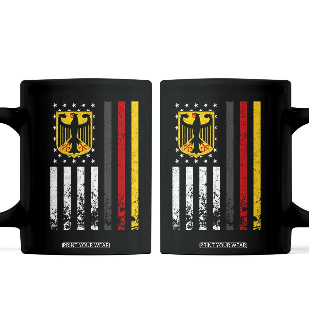 Patriotic Bundesadler Vintage German American Flag Coffee Mug Germany Heritage Pride TS11 Black Print Your Wear