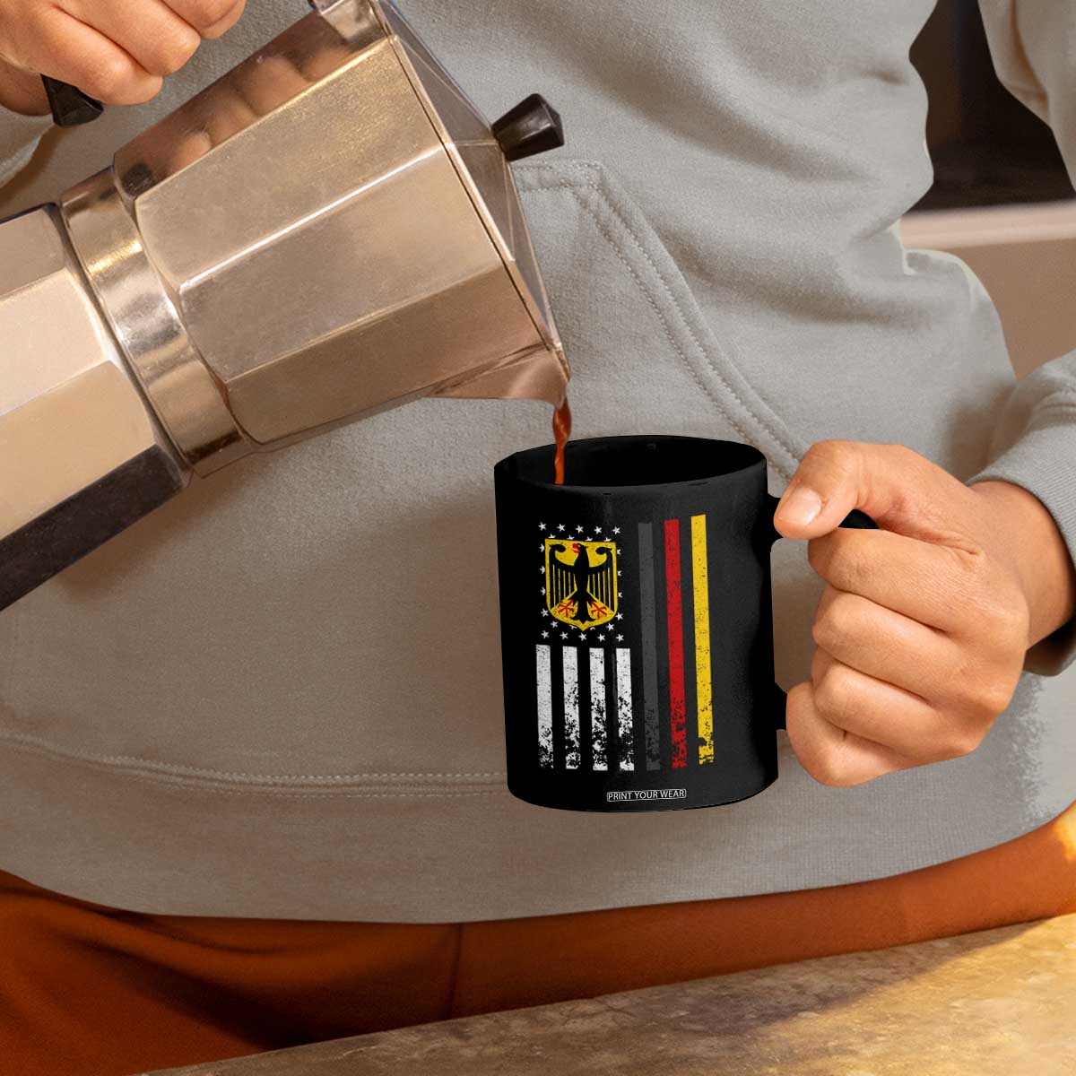 Patriotic Bundesadler Vintage German American Flag Coffee Mug Germany Heritage Pride TS11 Print Your Wear