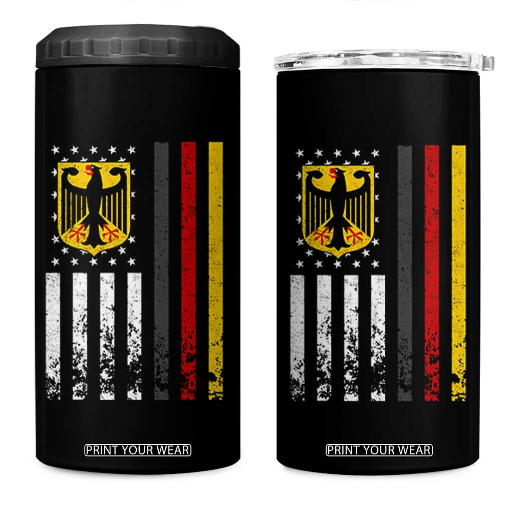 Patriotic Bundesadler Vintage German American Flag 4 in 1 Can Cooler Tumbler Germany Heritage Pride TS11 One Size: 16 oz Black Print Your Wear