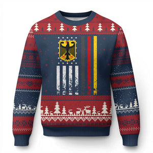 Patriotic Bundesadler Vintage German American Flag Ugly Christmas Sweater Germany Heritage Pride - Print Your Wear