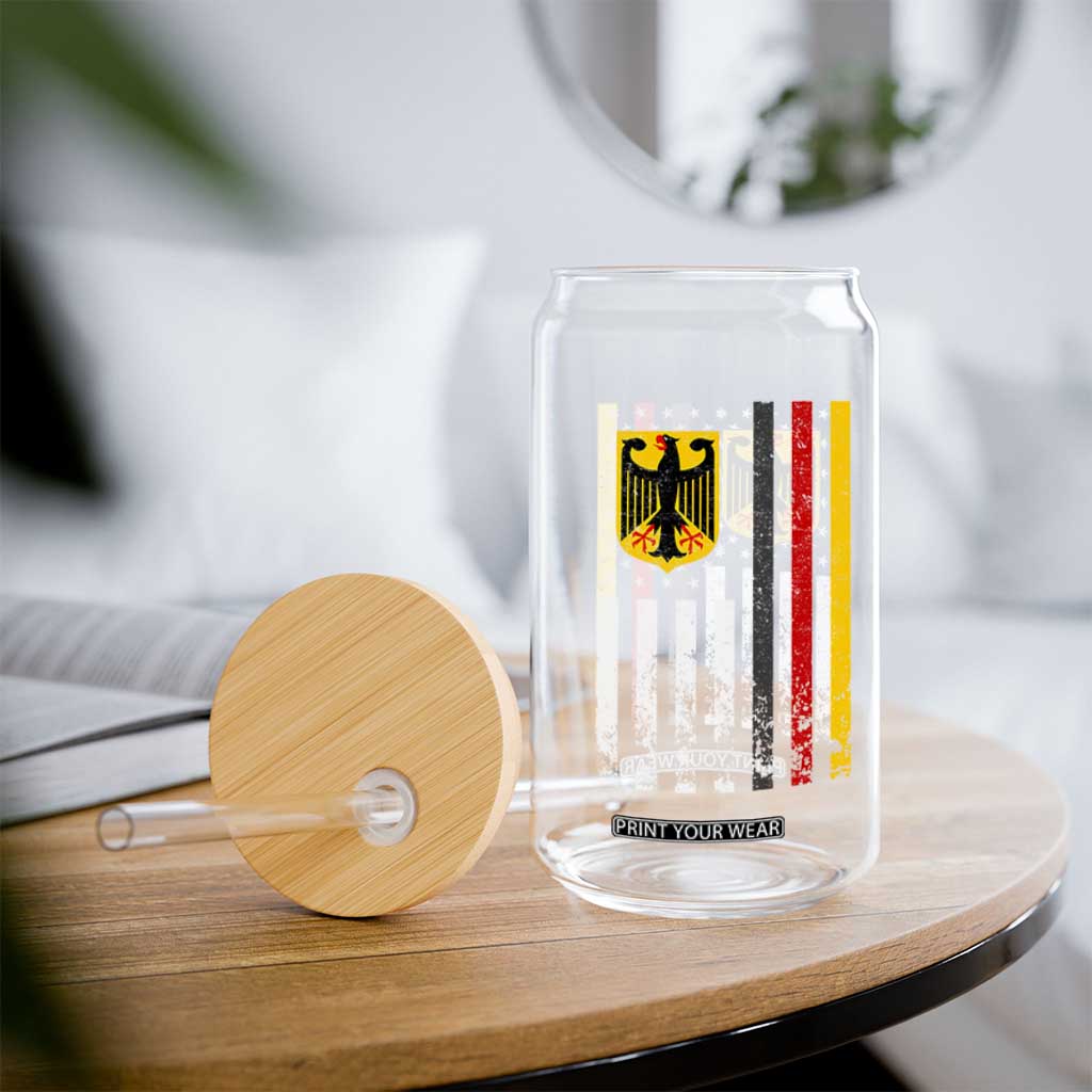 Patriotic Bundesadler Vintage German American Flag Glass Can Germany Heritage Pride TS11 Print Your Wear