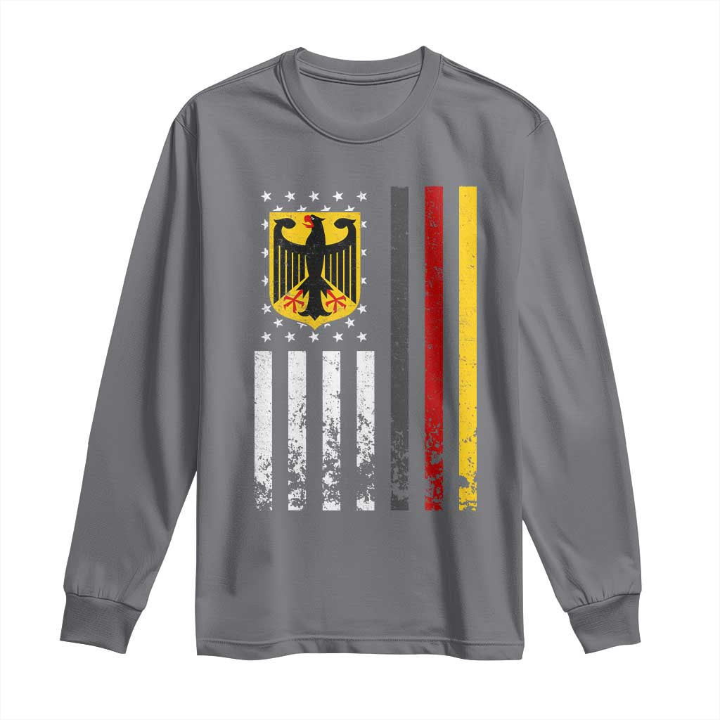 Patriotic Bundesadler Vintage German American Flag Long Sleeve Shirt Germany Heritage Pride TS11 Charcoal Print Your Wear