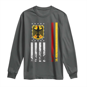 Patriotic Bundesadler Vintage German American Flag Long Sleeve Shirt Germany Heritage Pride TS11 Dark Heather Print Your Wear