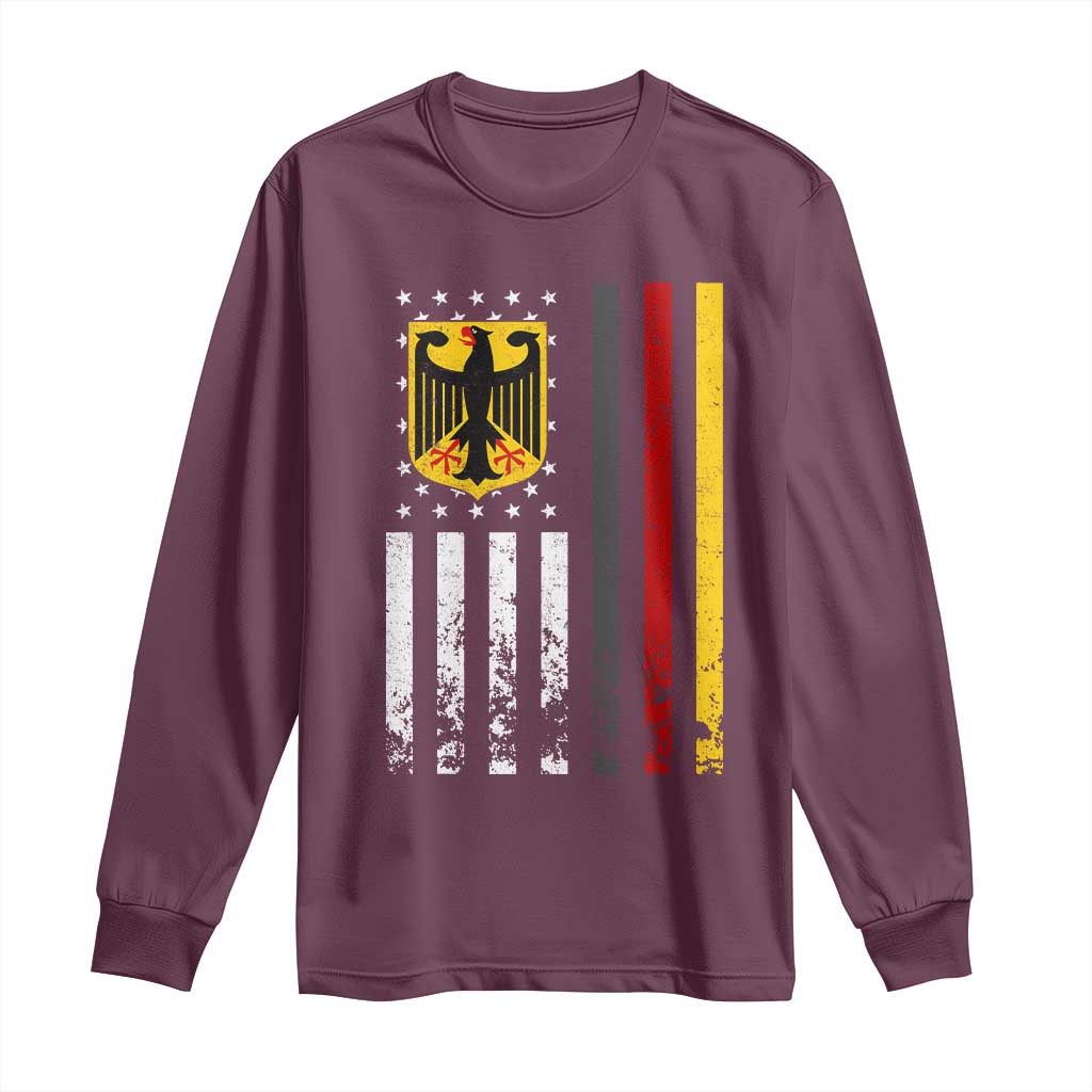 Patriotic Bundesadler Vintage German American Flag Long Sleeve Shirt Germany Heritage Pride TS11 Maroon Print Your Wear