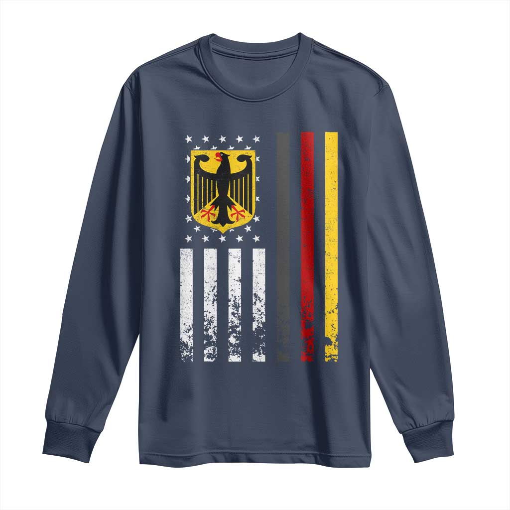 Patriotic Bundesadler Vintage German American Flag Long Sleeve Shirt Germany Heritage Pride TS11 Navy Print Your Wear